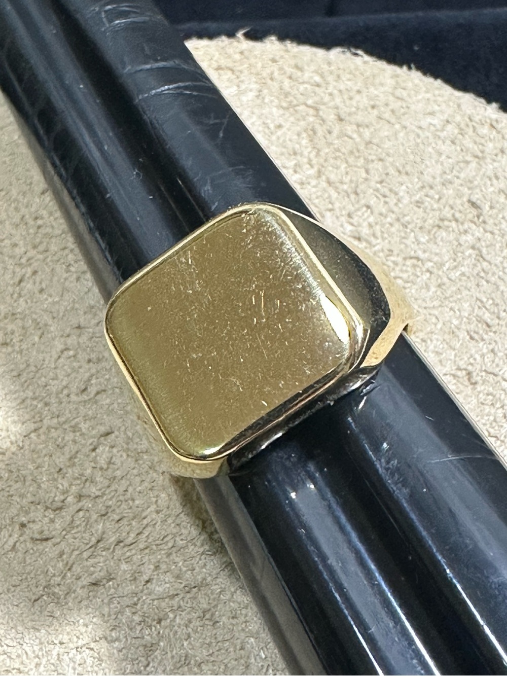 Mens Classic Square Signet Stainless Steel Ring